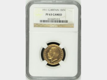 1911 GEORGE V PROOF GOLD SOVEREIGN PF63 NGC