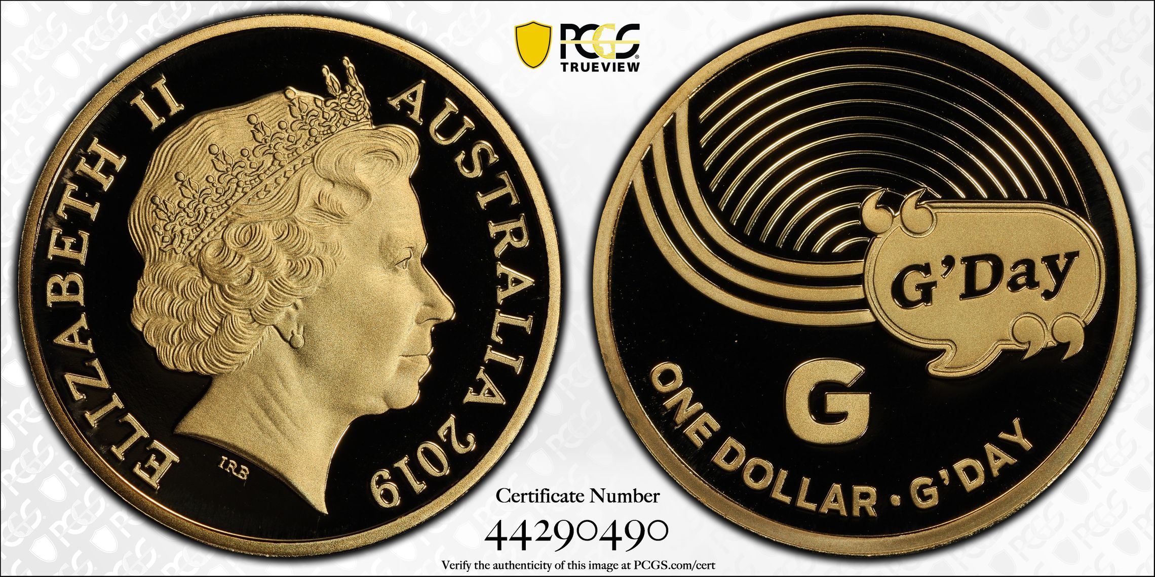 G- G'Day Great Aussie Coin Hunt, POP 6/0, One Dollar, 2019, PCGS PR70DCAM