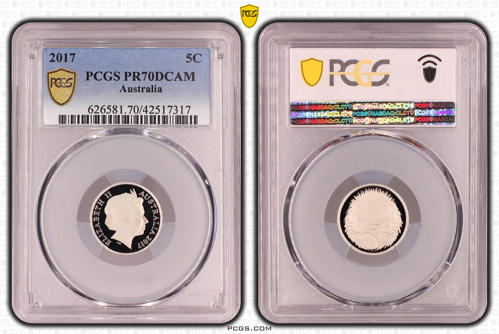 Elizabeth II, Five Cent, PR70DCAM , 2017 PCGS POP - 49/0