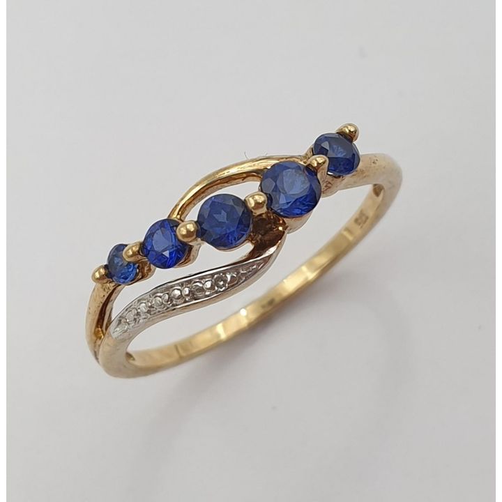 9ct Y/G Sapphire Dress Ring