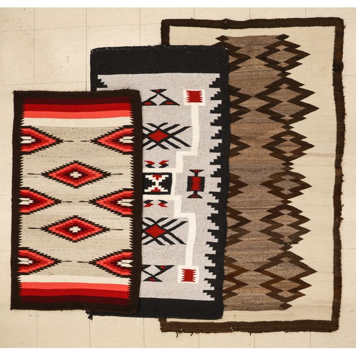 3pc Old Navajo Wool Scatter Rugs