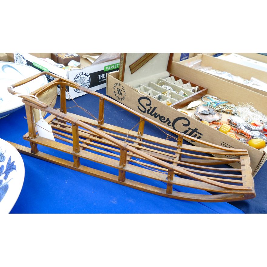 Antique Wood Dog Sled Model 17''