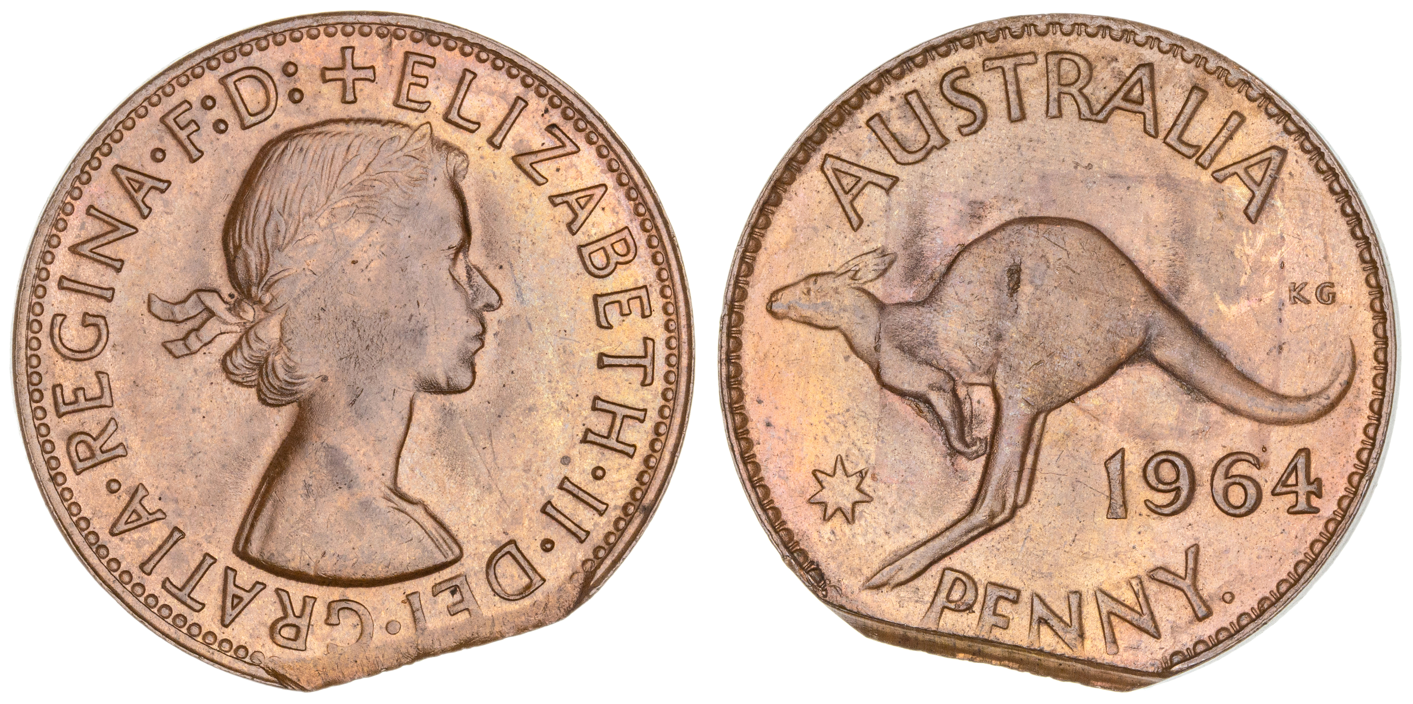 Elizabeth II, Penny, 1964-Y., UNC