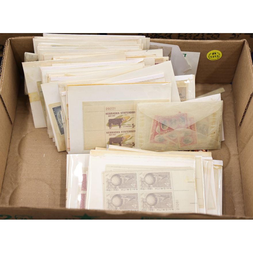 Box Old US Stamp Block Sheets