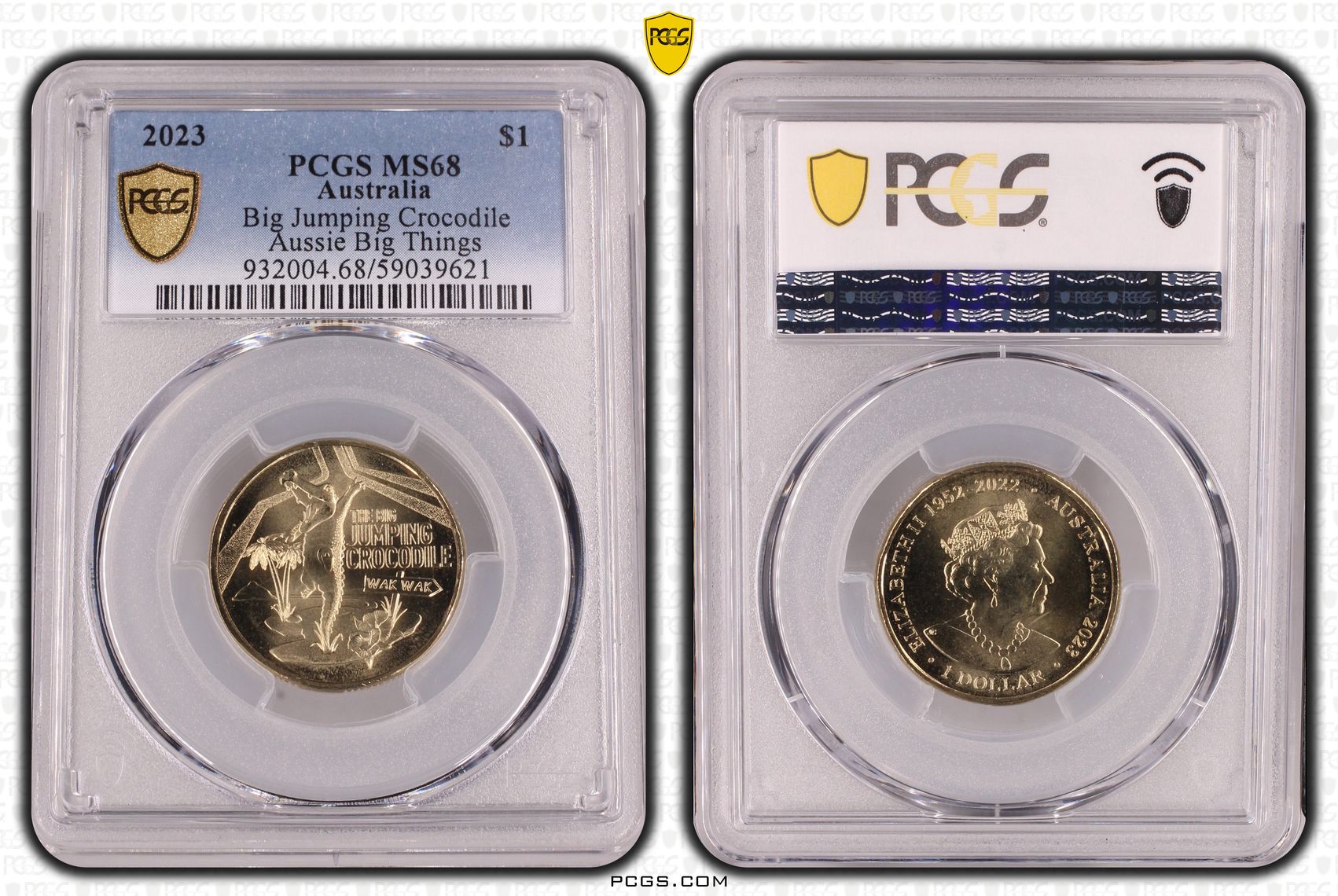 Big Jumping Crocodile Aussie Big Things, POP 3/0, One Dollar, 2023, PCGS MS68