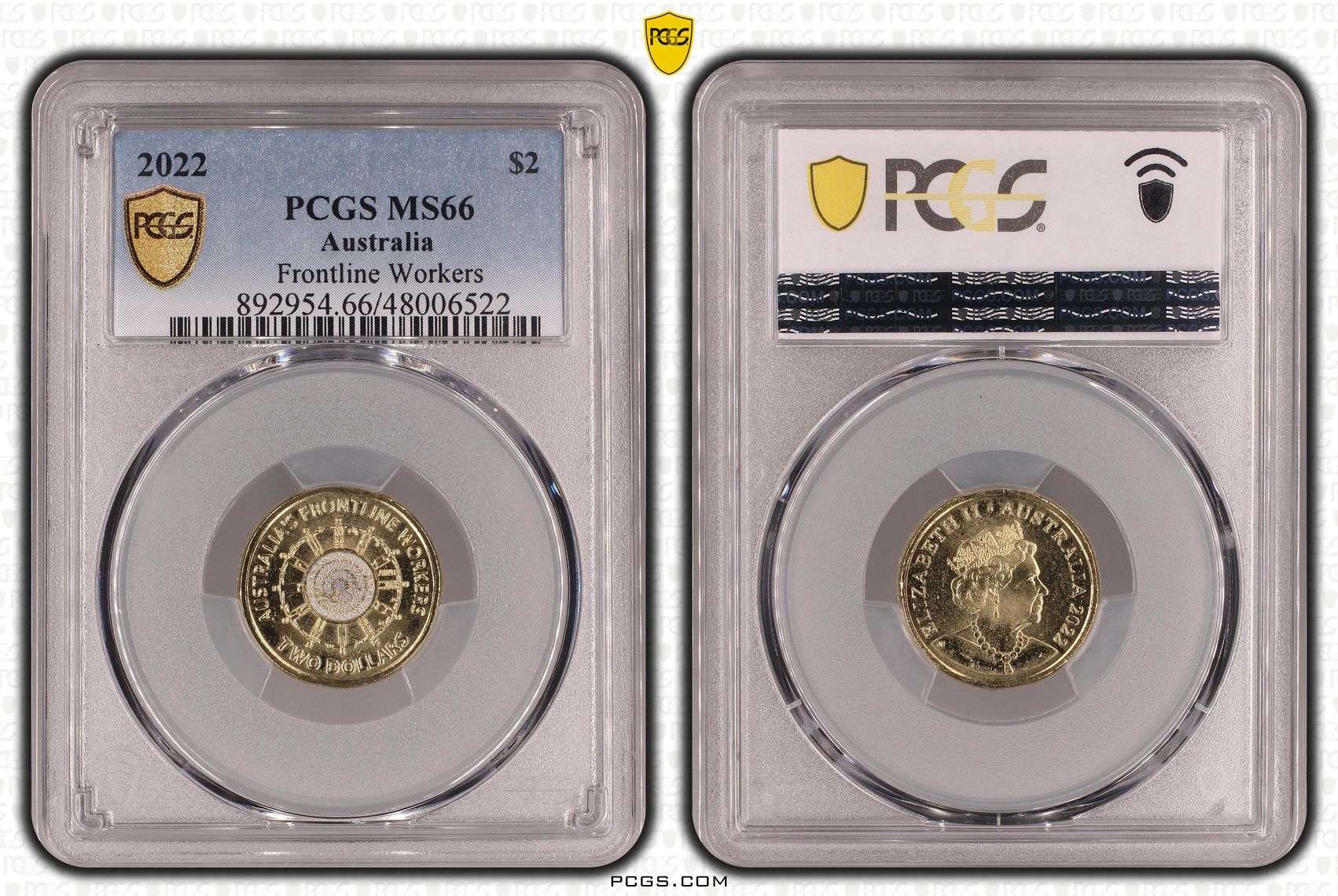Frontline Workers Colourised, Two Dollar, 2022, PCGS MS66