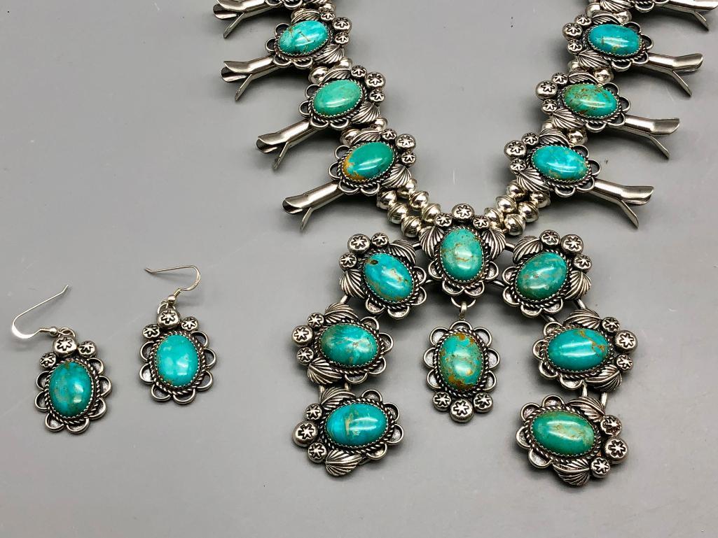 Turquoise Squash Blossom Necklace Set Western Trading Post LLC