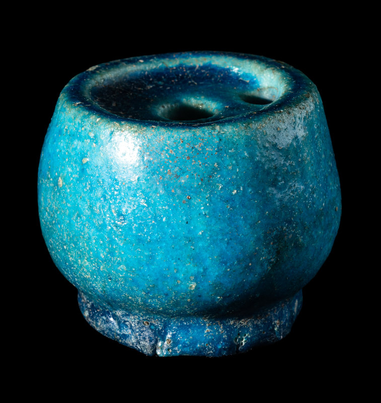 A Romano-Egyptian Faience Inkwell
Diameter 2 1/2 inches (7 cm).