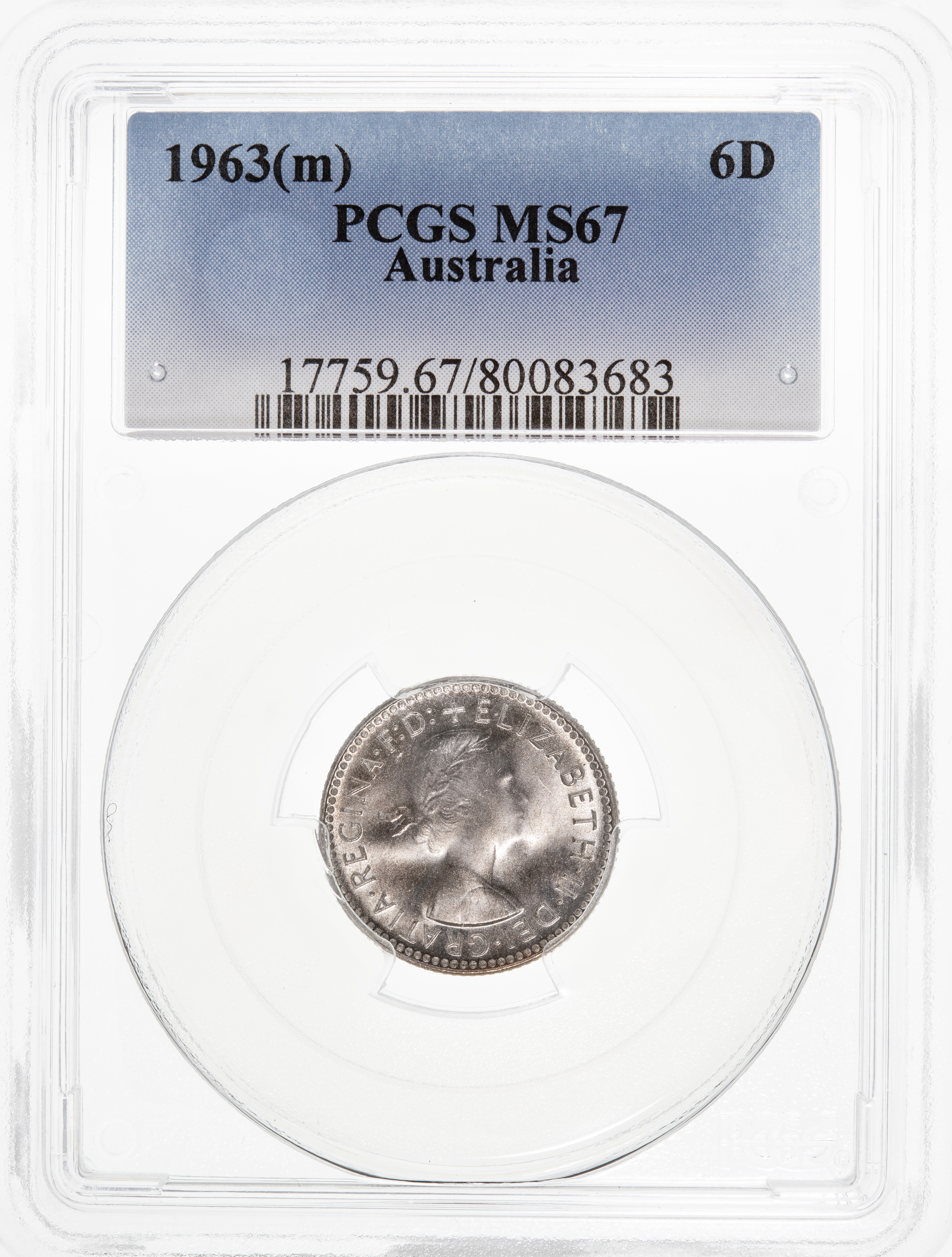 Sixpence, 1963(m), PCGS MS67