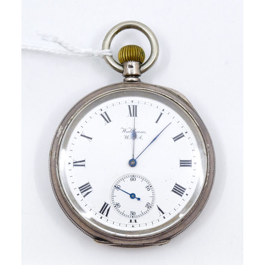 Antique Waltham .935 Silver Pocket Watch 48mm Case
