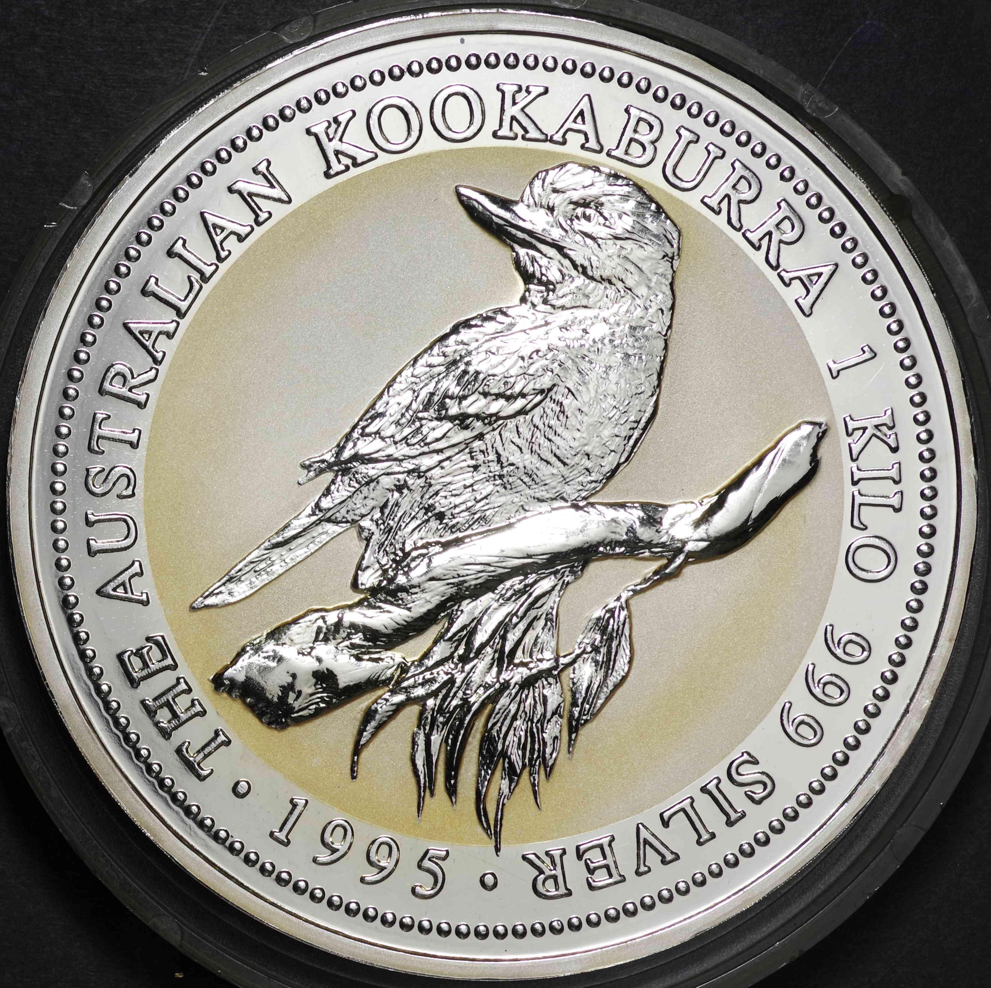 オーストラリア-Australia. ワライカワセミ鳥図 30ドル(1キロ)銀貨 