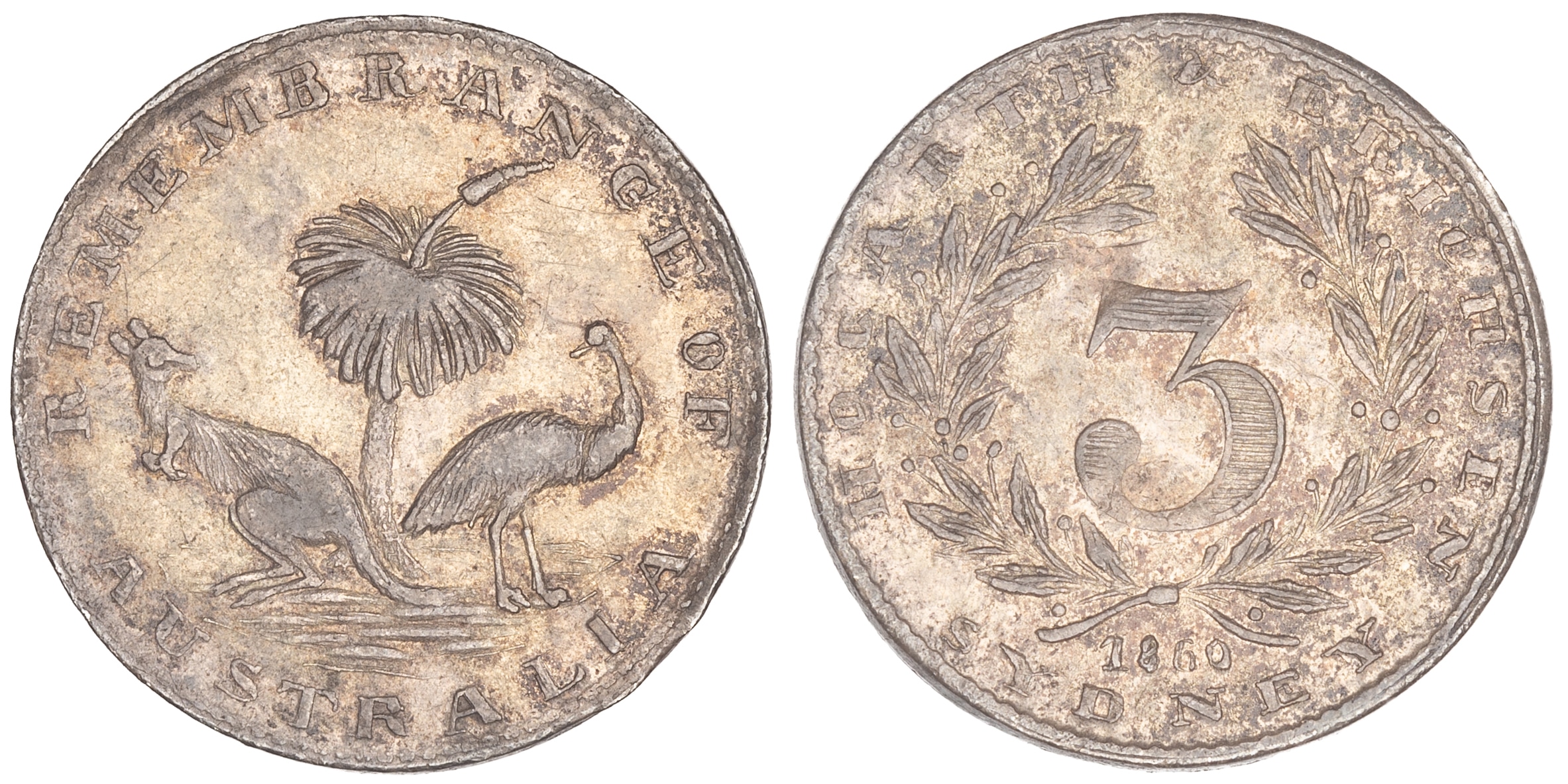 A-691 - Hogarth & Erichsen, Threepence, 1860, VF