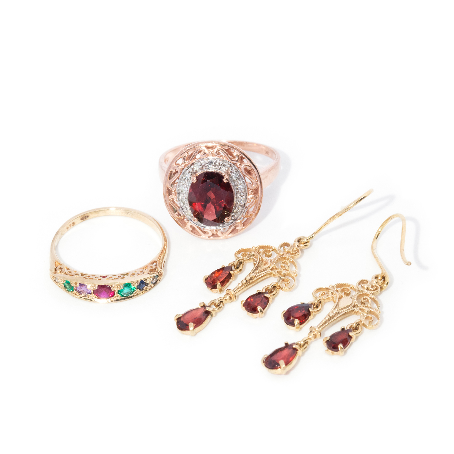 9ct Rings and Earrings