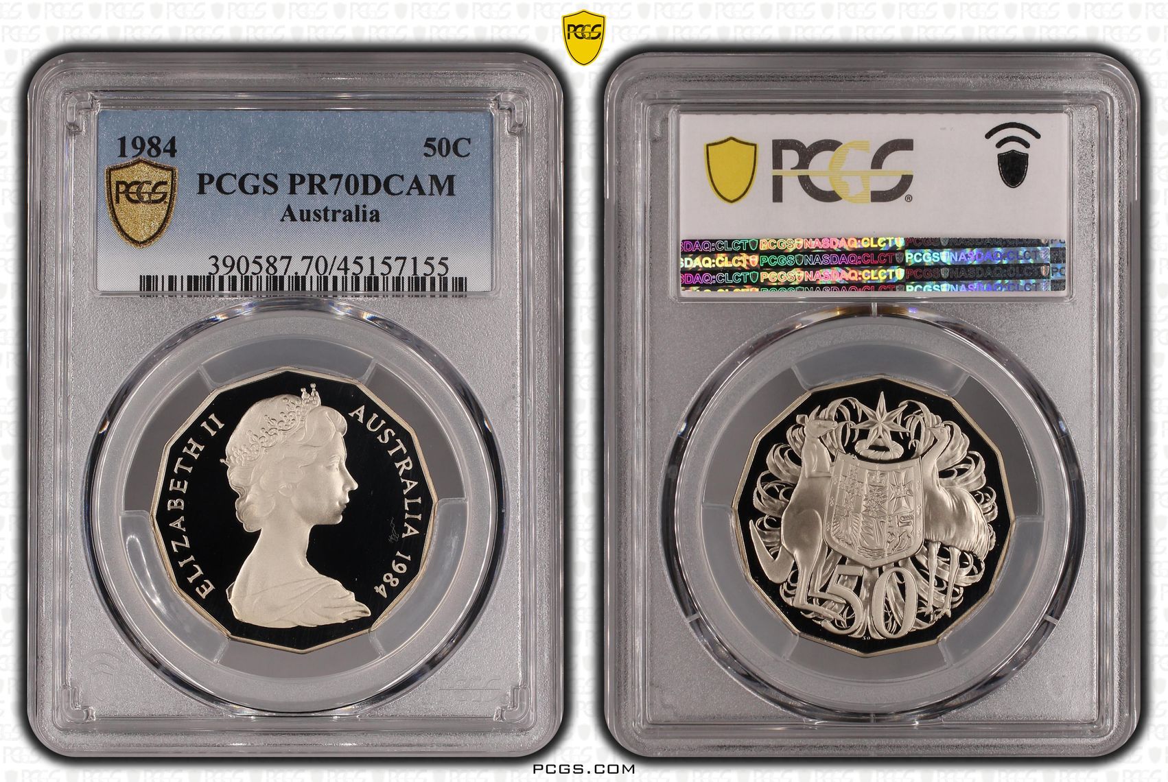 1984 Australia Fifty Cent, 50c PCGS - PR70DCAM POP 12/0 -155