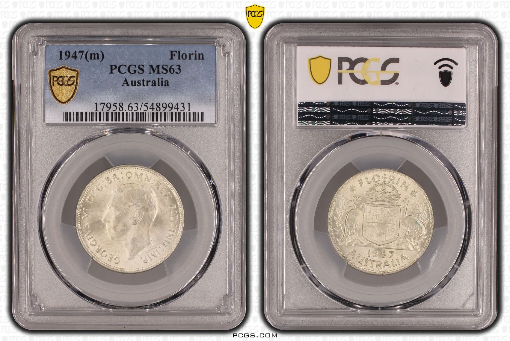 George VI, Florin, 1947(m), PCGS MS63