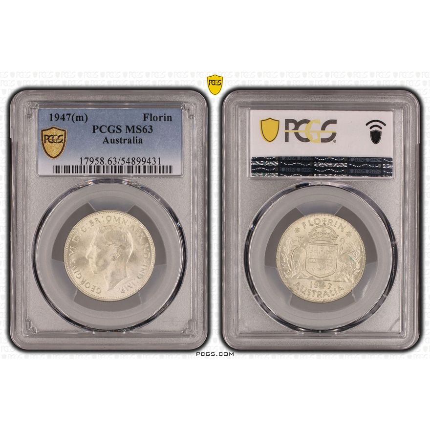 George VI, Florin, 1947(m), PCGS MS63