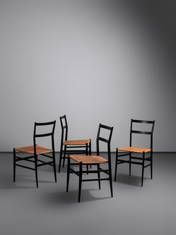 Gio Ponti 
(1891-1979)
Set of Four 'Superleggera' Chairs, c. 1960Cassina, Italy
