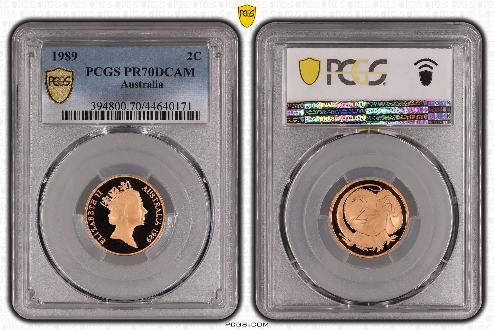 Elizabeth II, Two Cent, 1989, PCGS PR 70DCAM