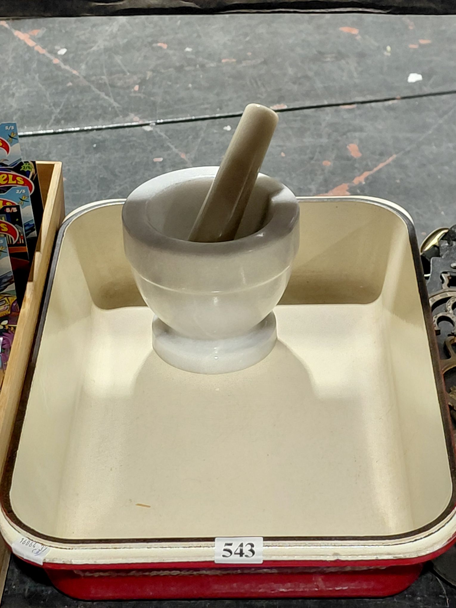 Cast Iron Pan With Mortar And Pestle