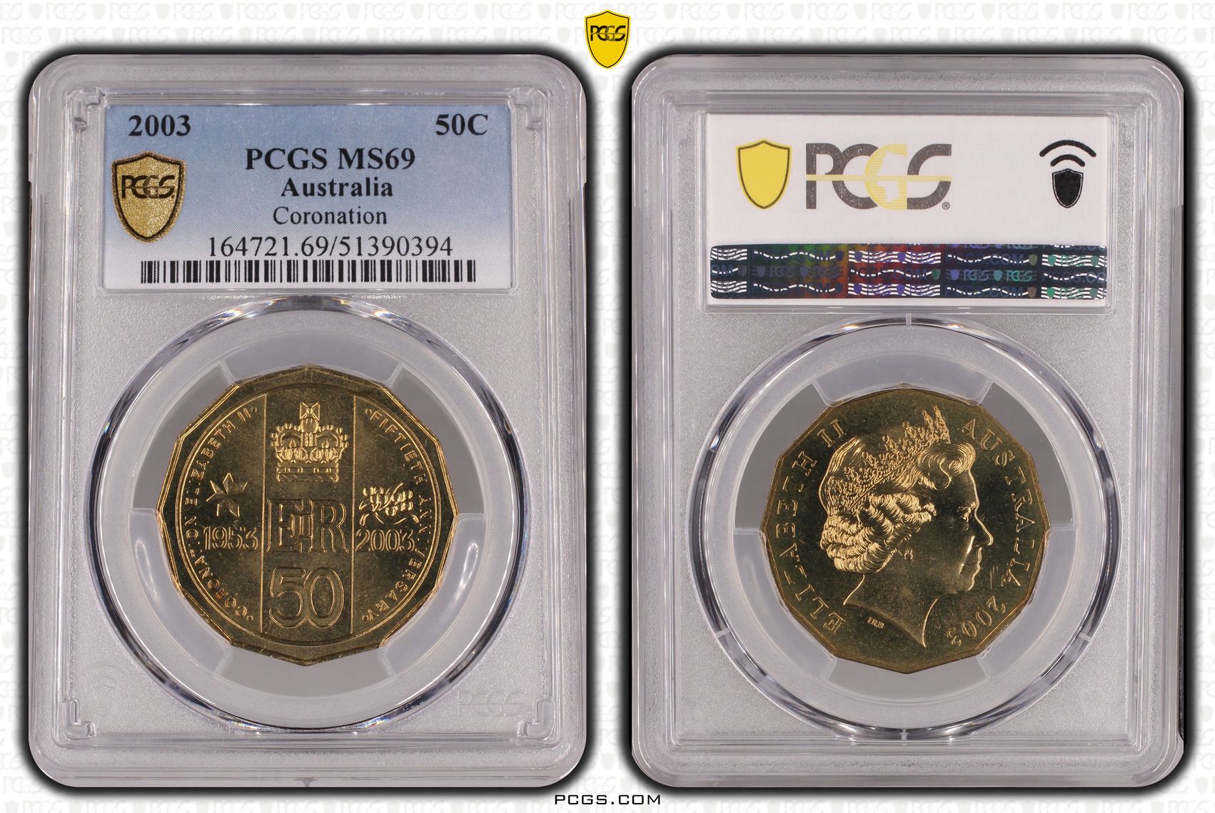Coronation, Fifty Cent, 2003, PCGS MS69