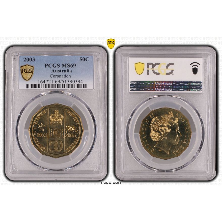 Coronation, Fifty Cent, 2003, PCGS MS69