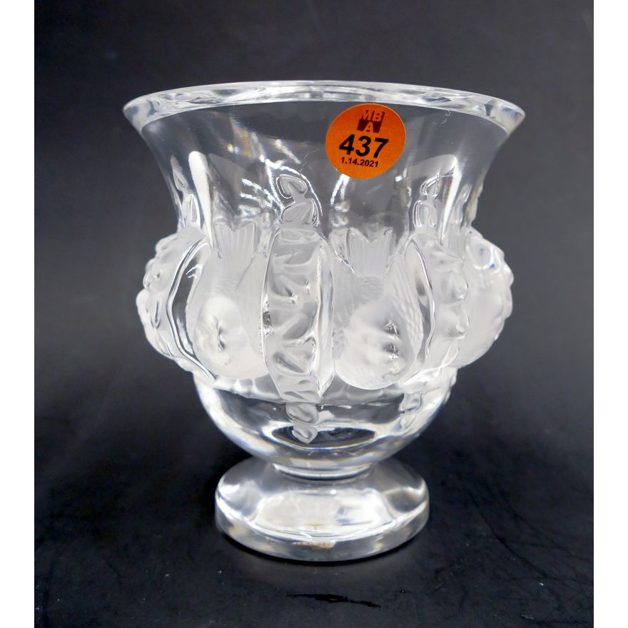 Lalique Crystal Bird Vase- 4.5''