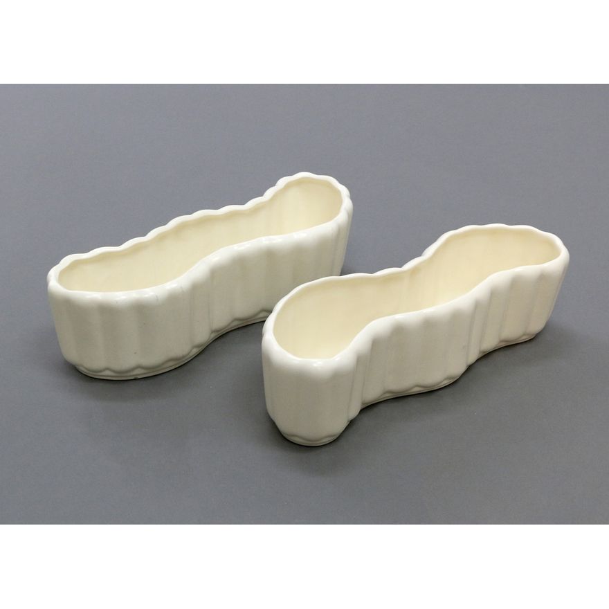 Crown Lynn Potteries, A pair of large sinuous trough vases