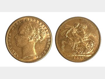1876 VICTORIA YOUNG HEAD MELBOURNE MINT GEORGE & DRAGON GOLD SOVEREIGN RARE.