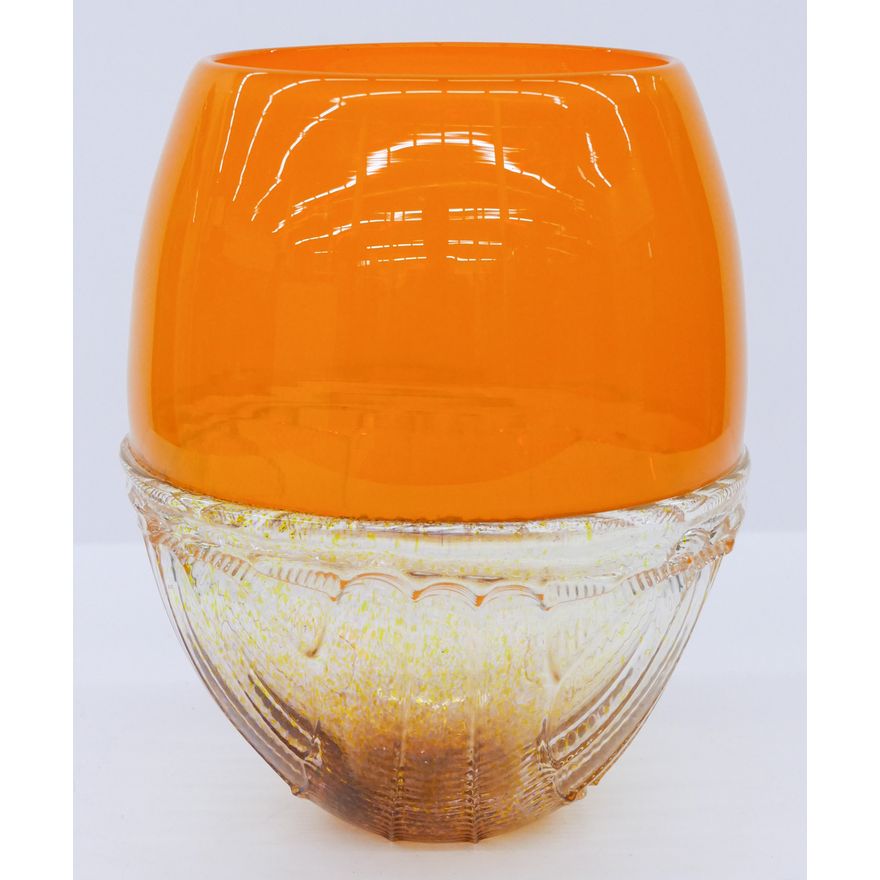 Charles Parriott ''Parricalmo'' (Pratt Centerpiece) Glass Vase 10''x8''