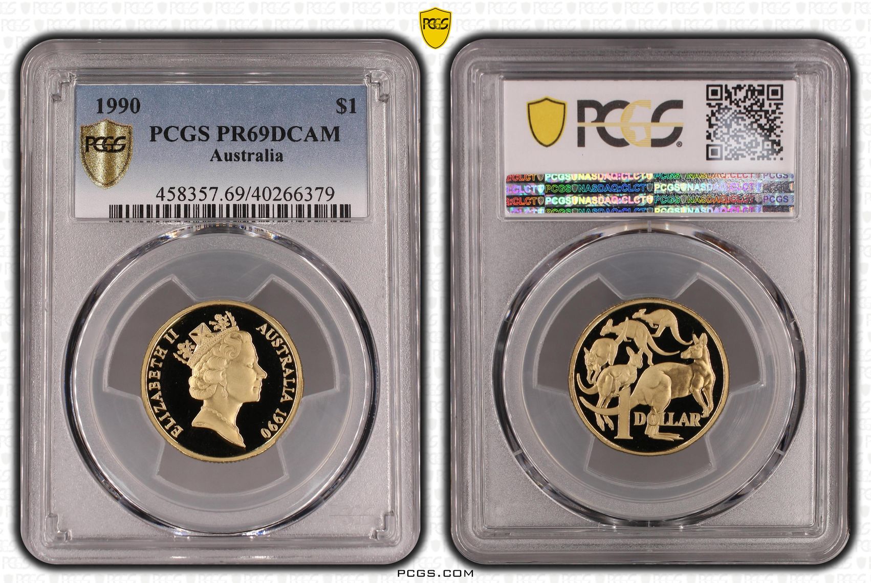 1990 Australia One Dollar, $1 Proof PCGS - PR69DCAM -379