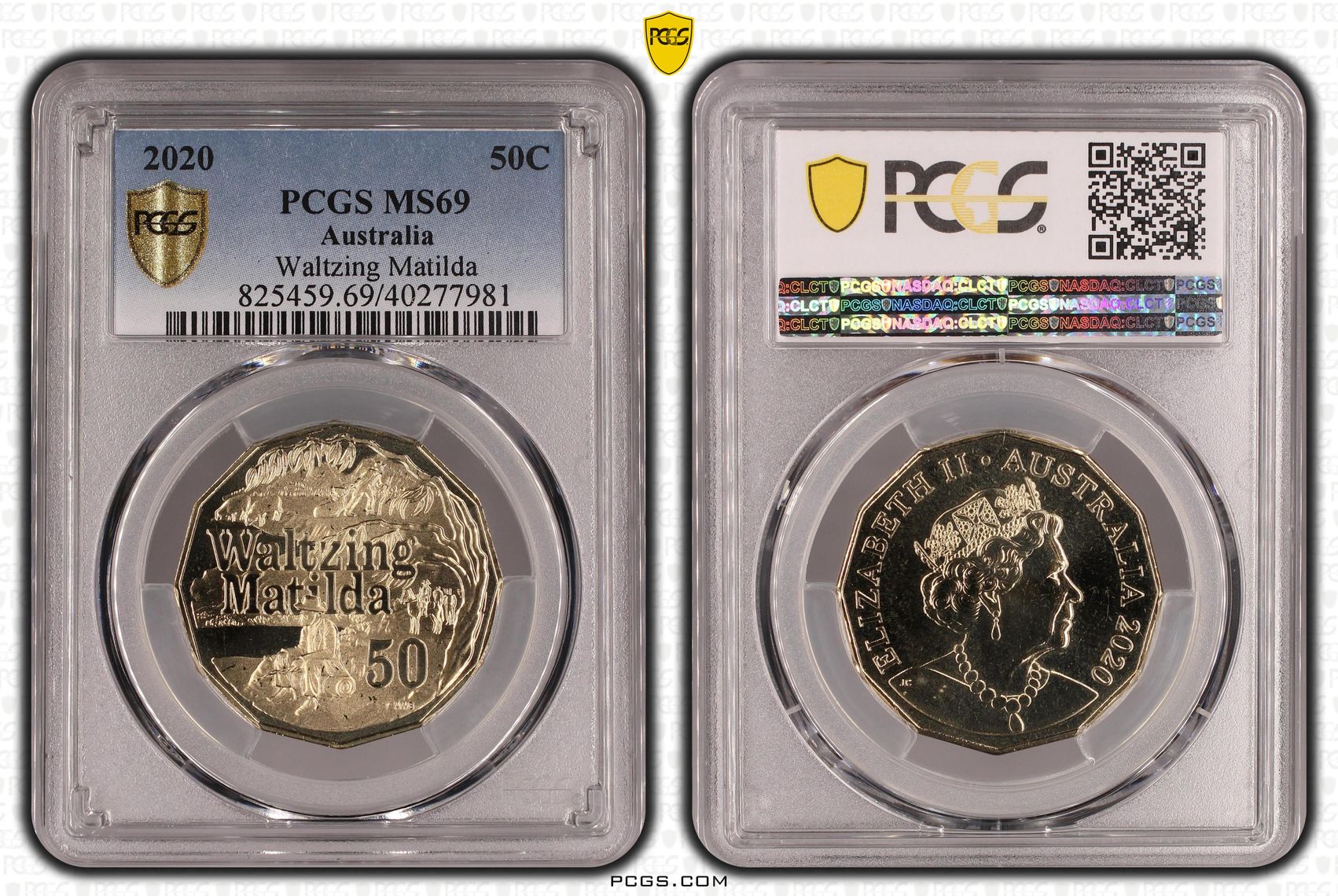 Waltzing Matilda, Fifty Cent, 2020 POP Report 18/0, PCGS MS 69