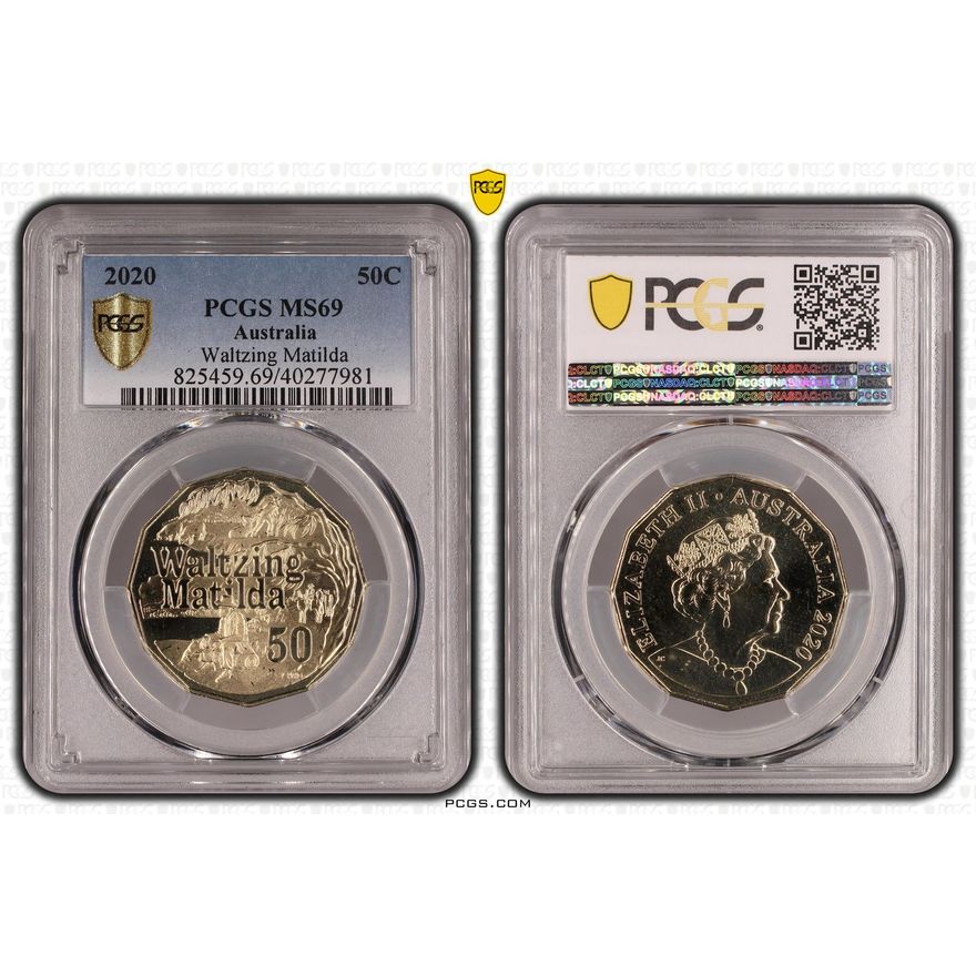 Waltzing Matilda, Fifty Cent, 2020 POP Report 18/0, PCGS MS 69
