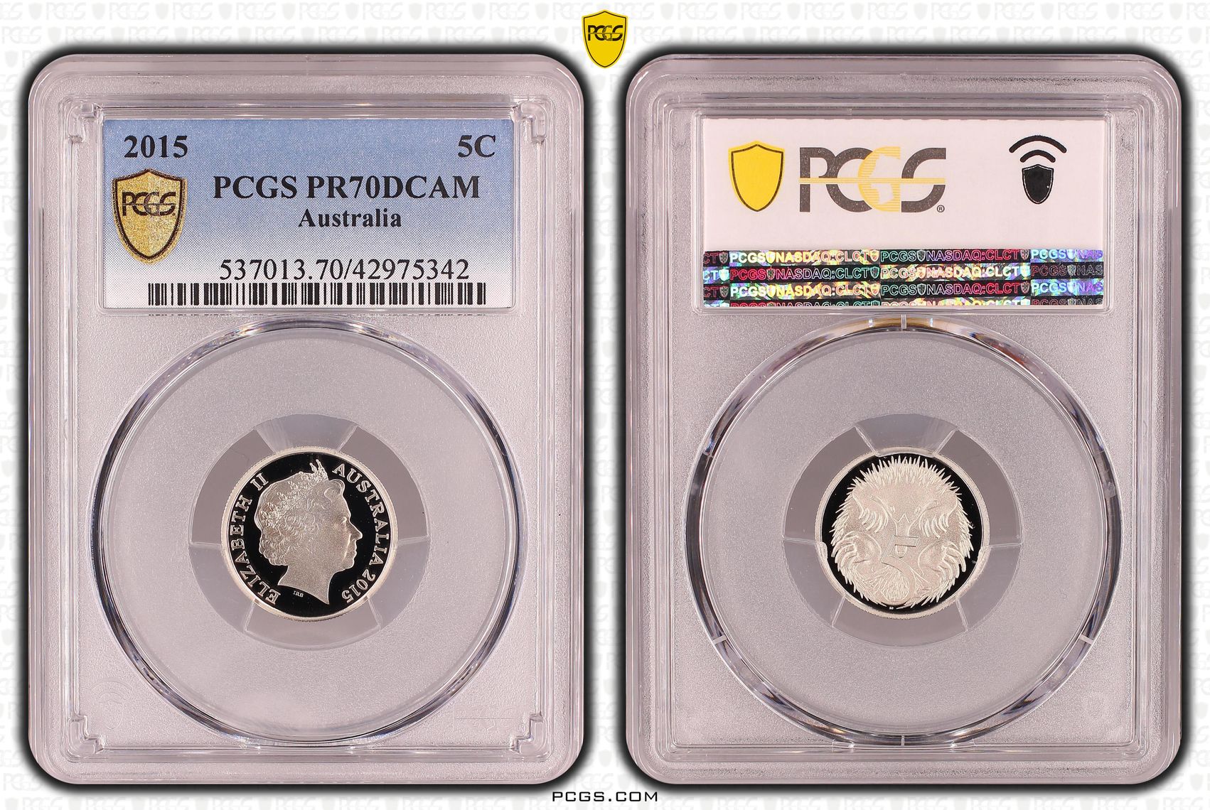 Elizabeth II, Five Cent, PR70DCAM , 2015 PCGS POP - 79/0