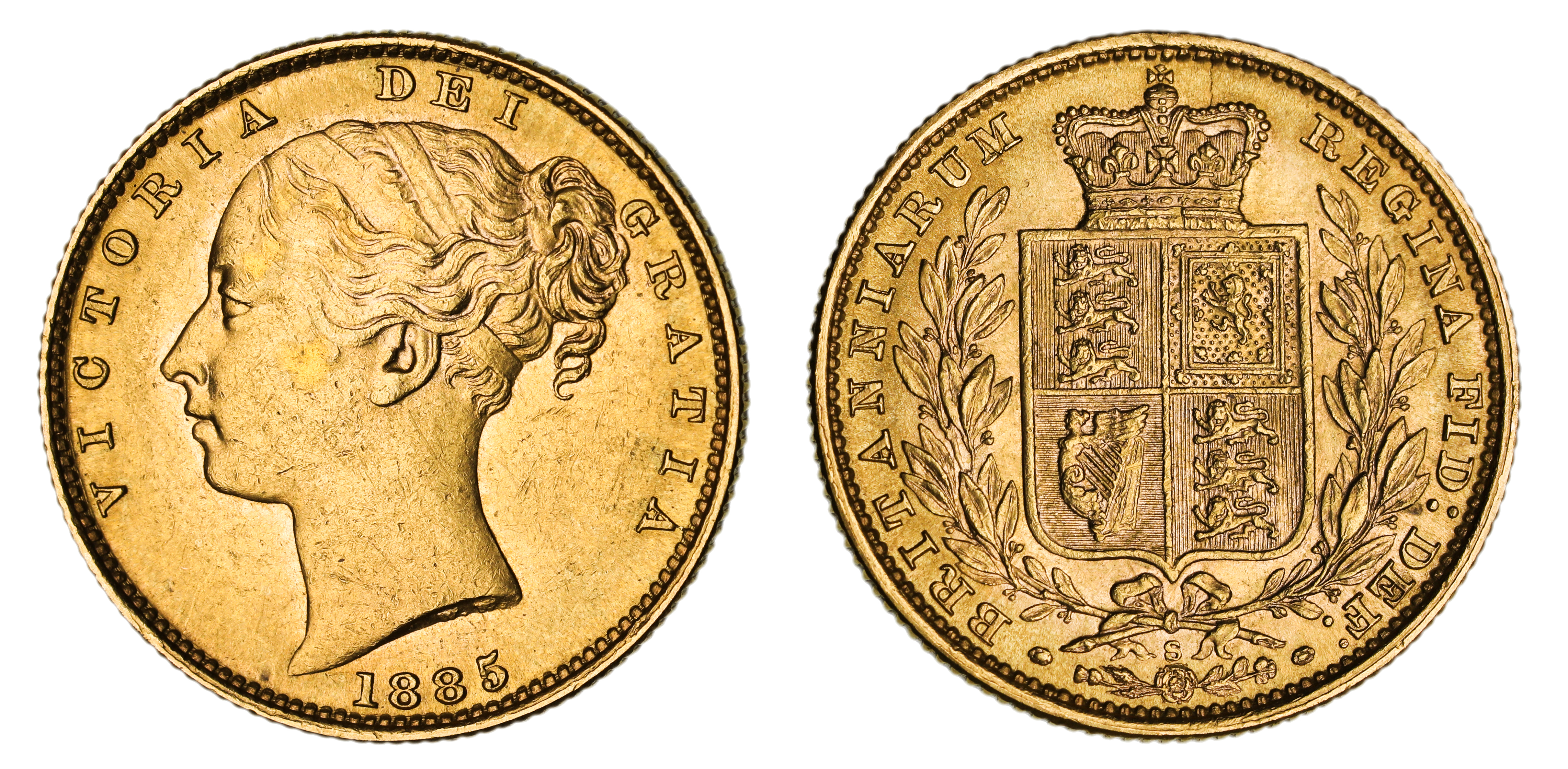 Victoria, Shield Reverse - Sydney Mint - Young, Sovereign, 1885, aUNC