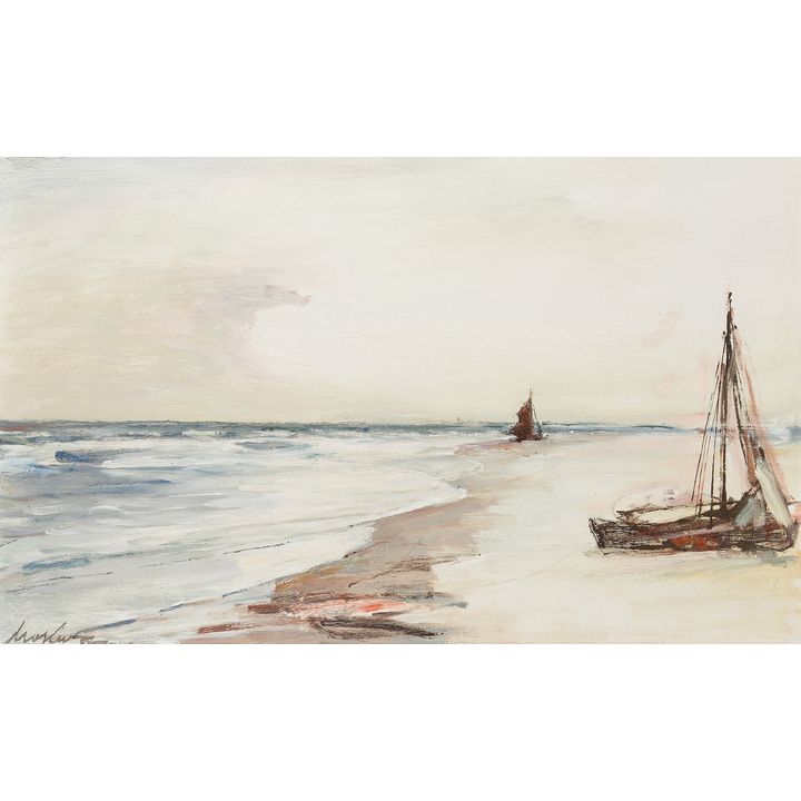 Marian Mokwa | Dwie łodzie na brzegu
