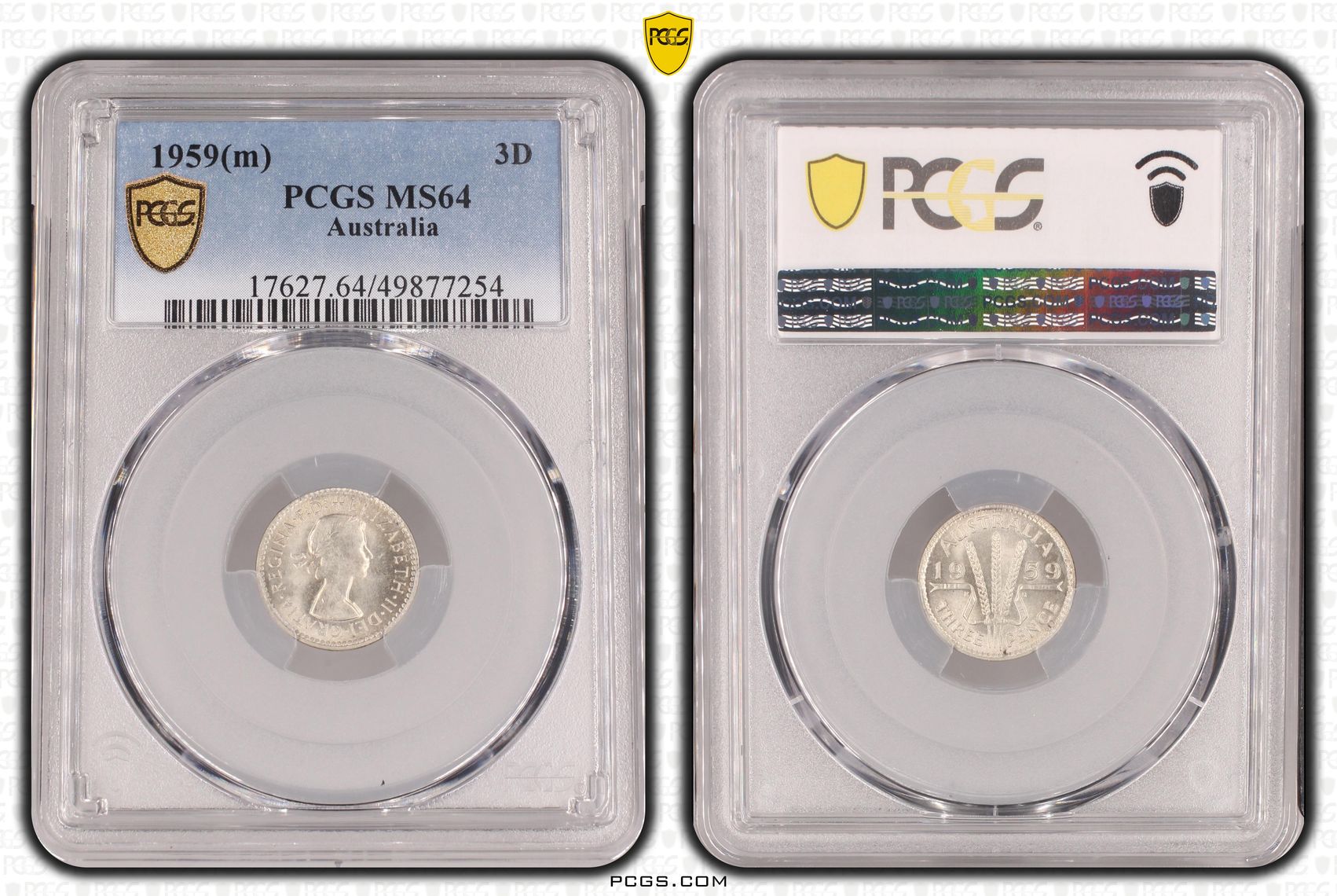 Elizabeth II, , Threepence, 1959(m), PCGS MS64