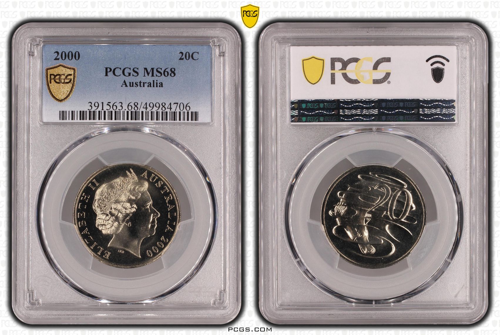, Twenty Cent, 2000, PCGS MS68