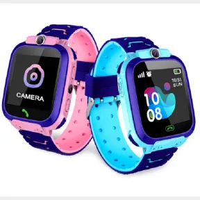 2 Piece Kids GPS Tracker Smart Watch SOS Alarm Clock Camera School Pink and Blue |