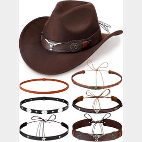 SKICUFF INTERCHANGEABLE COWGIRL HAT SET STRAW COWBOY HAT FOR WOMEN WESTERN COWGIRL HAT WITH SIX DECORATIVE BANDS