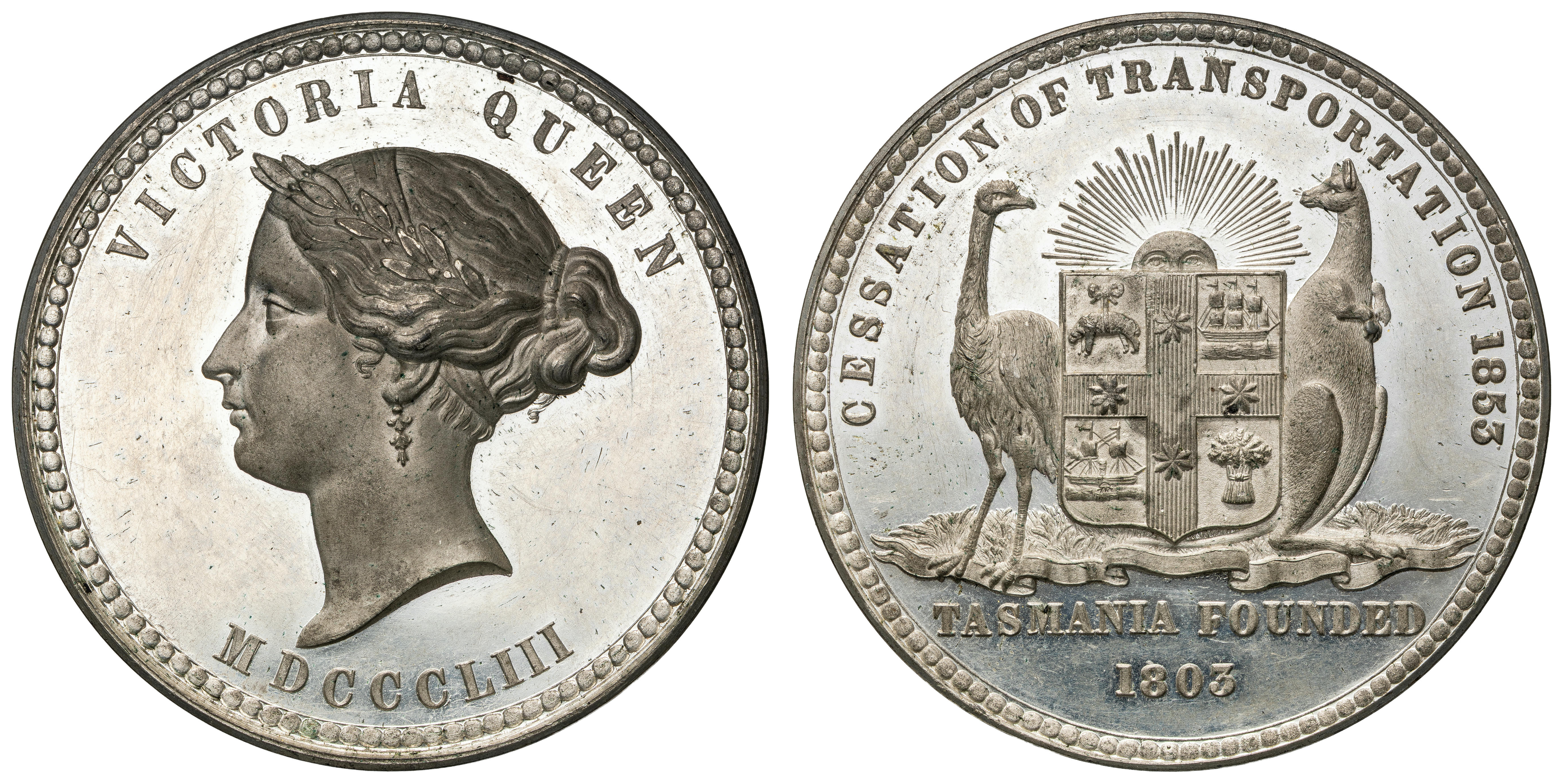 Victoria, Cessation of Transportation - Tasmania, 1853, aUNC