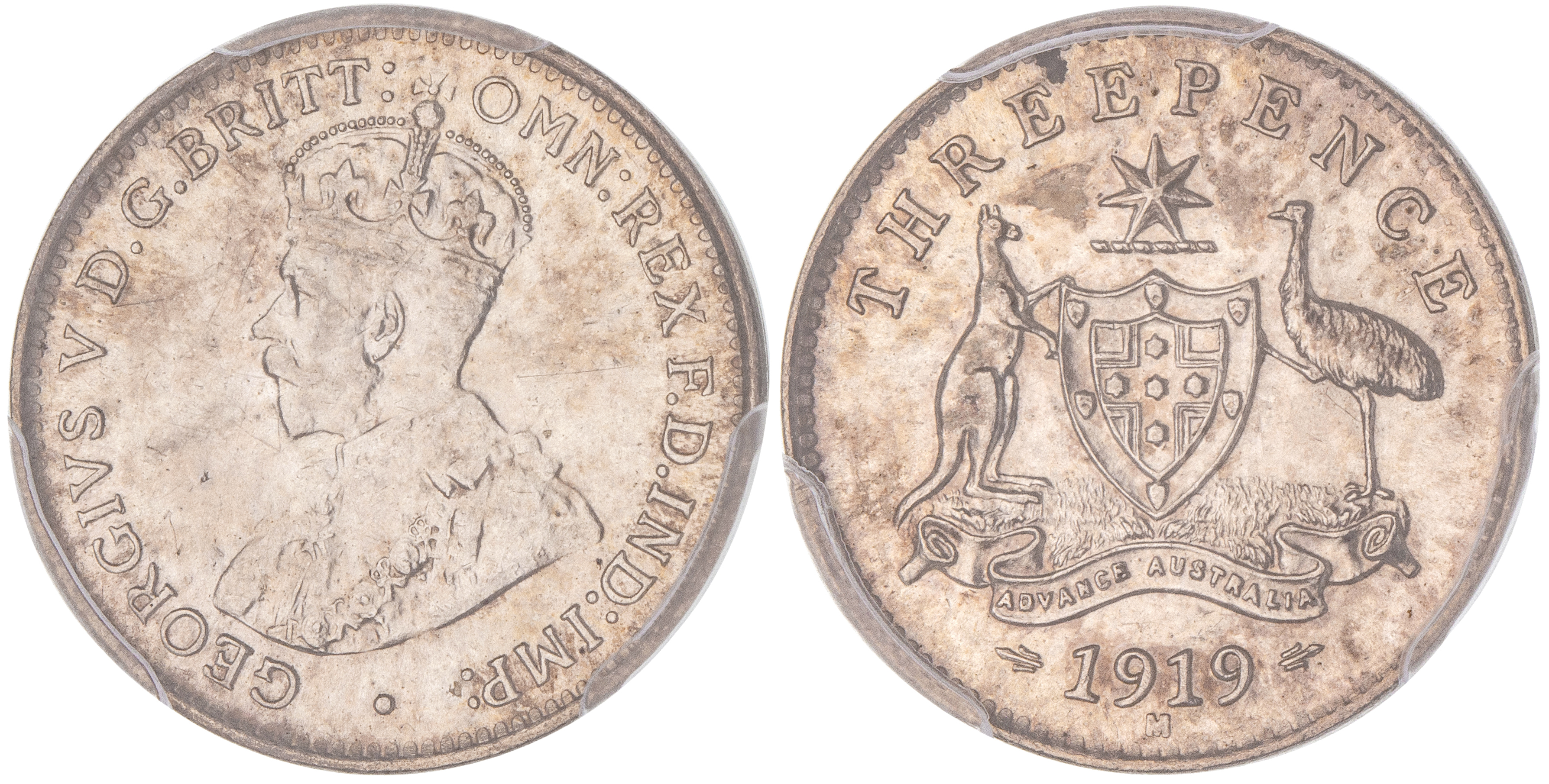 George V, Threepence, 1919-M, PCGS MS 63