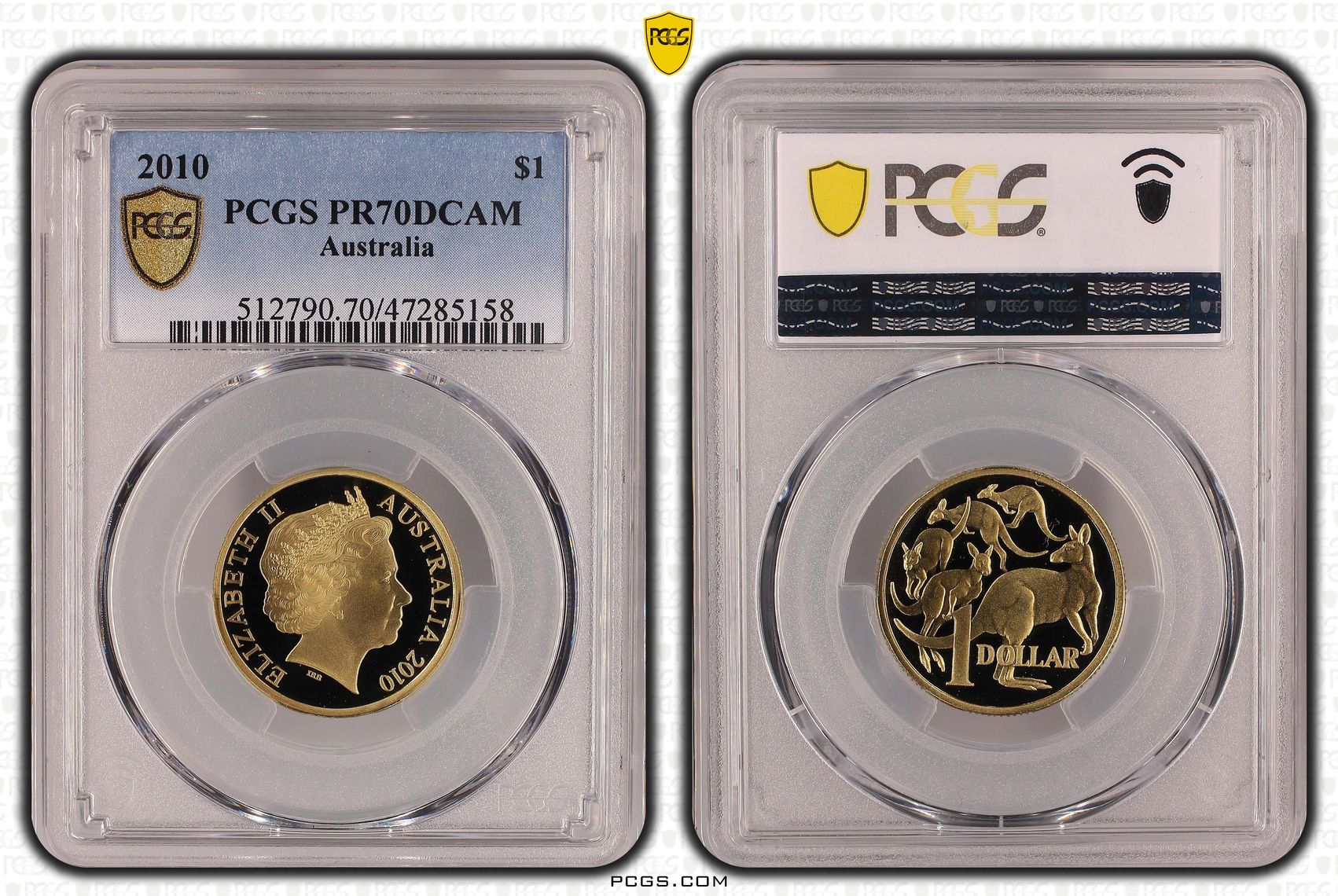 Elizabeth II, Pop 9/0, One Dollar, 2010, PCGS PR70DCAM