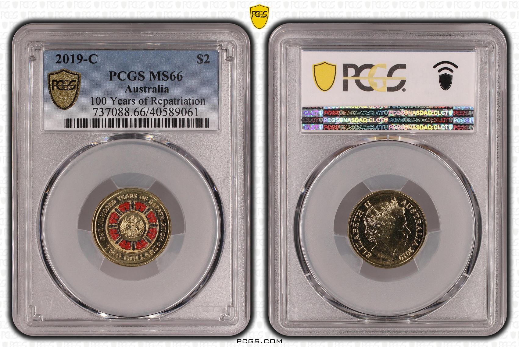 2019-C Australia Two Dollar, $2 100 Years of Repatriation PCGS - MS66 -061