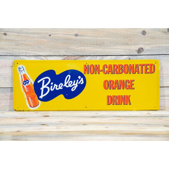 Bireley's Non-Carbonated Orange Drink Single Sided Tin Embossed Metal Sign TAC 9