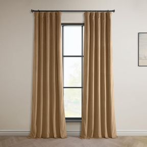 HPD HALF PRICE DRAPES HERITAGE PLUSH VELVET CURTAINS FOR BEDROOM & LIVING ROOM 50 X 96, VPYC-161232-96 (1 PANEL) SPICED RUM