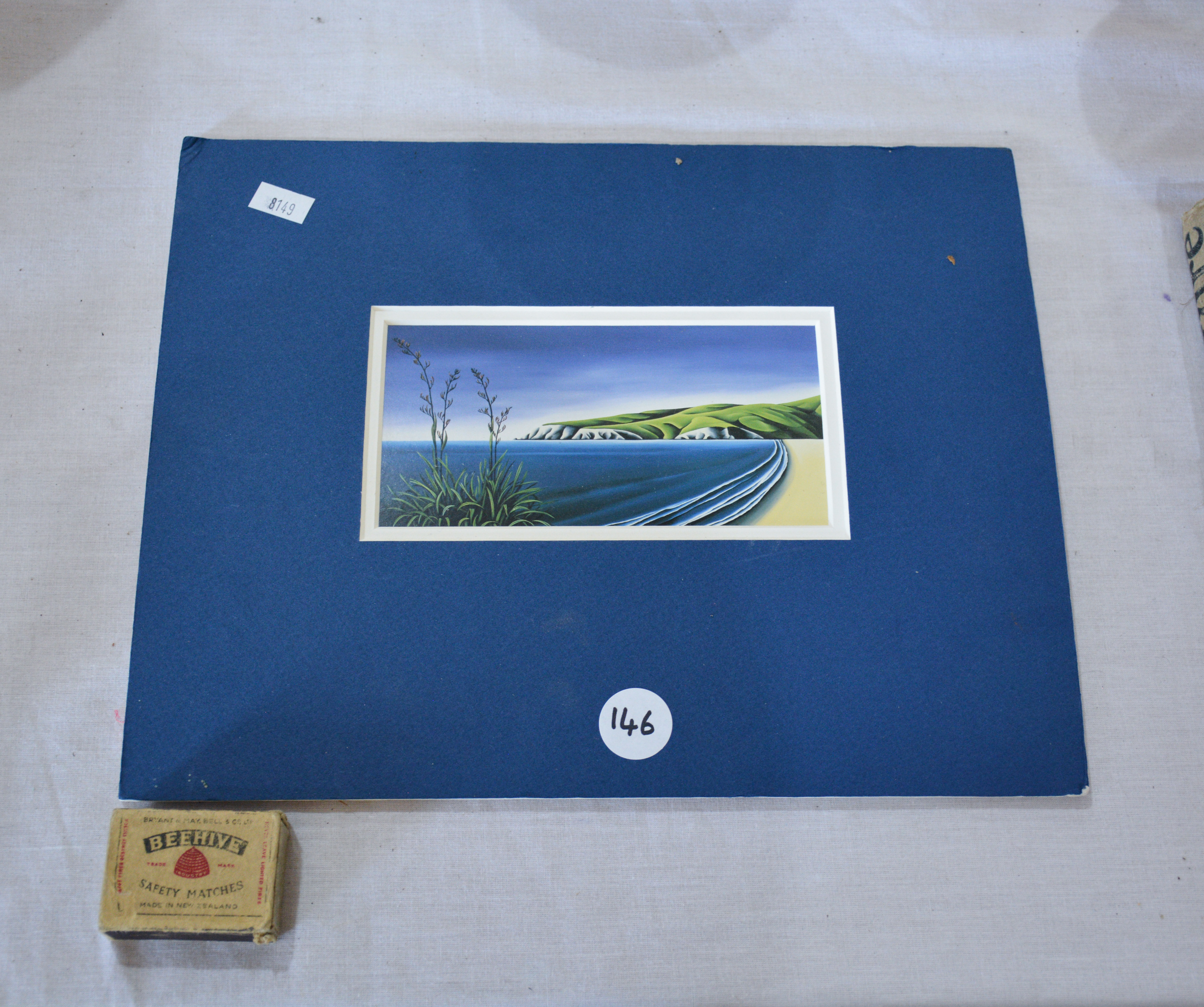 Framed NZ Coast Print — sold at auction in New Zealand for $20