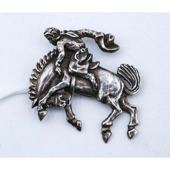 Edward Bohlin Sterling Bronco Buster Brooch