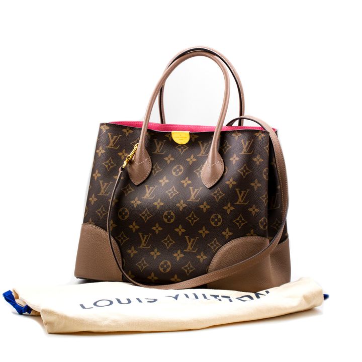 Louis Vuitton Flandrin Taupe Glace Leather Monogram Canvas Shoulder Satchel Bag
, 2015,