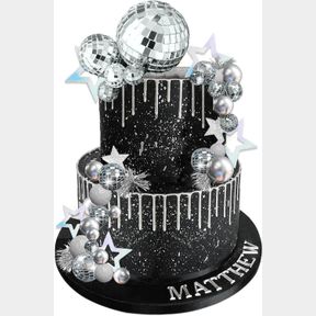 DISCO BALL CAKE TOPPER MIRROR BALLS CAKE DECORATIONS WITH SILVER STARS CAKE TOPPER FOR 70S 80S DISCO DANCE PARTY SATURDAY NIGHT FE