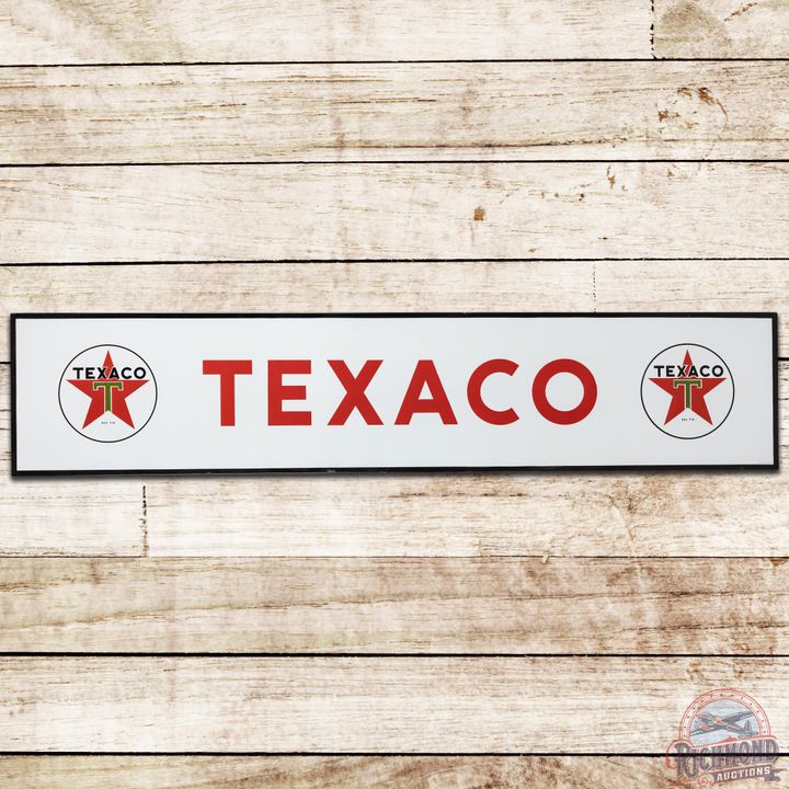 1957 Texaco White T Horizontal SSP Sign w/ Dual Logo - 9